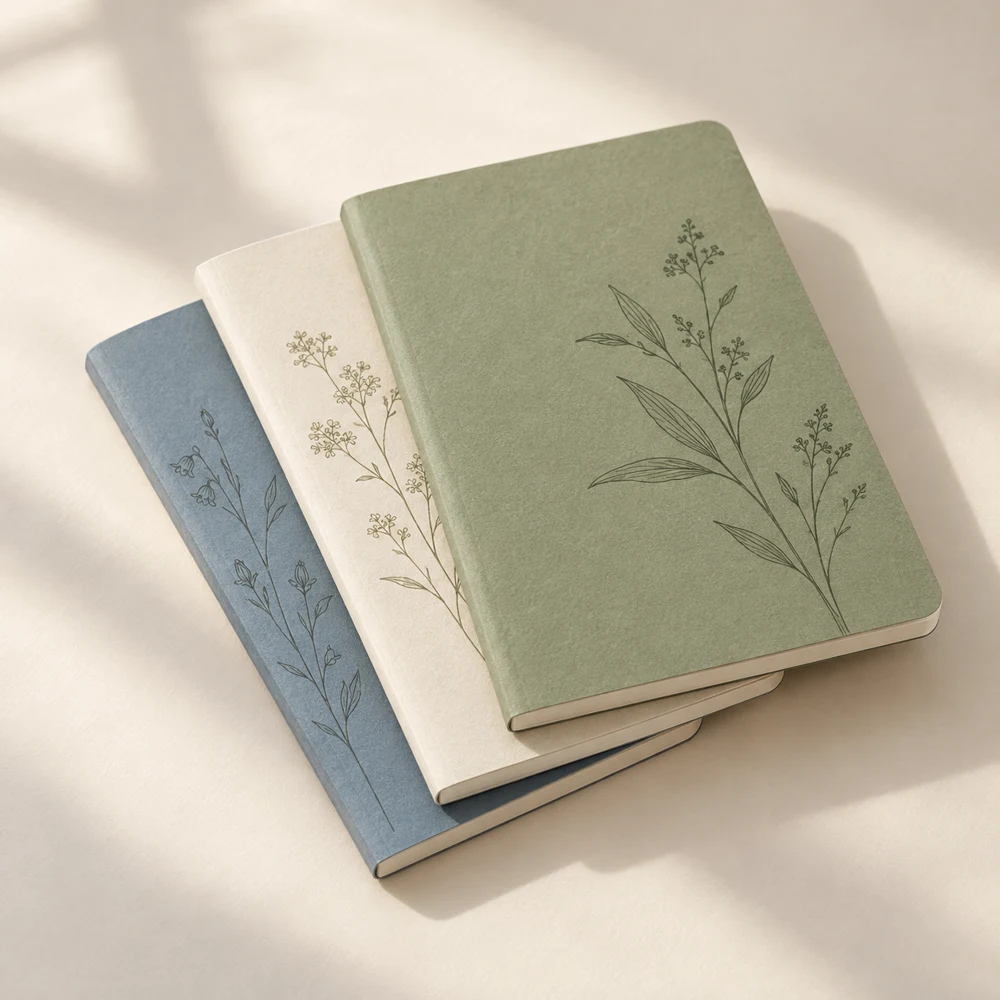 Meadow Notes Pocket Notebook Set in Sage / Cream / Blue