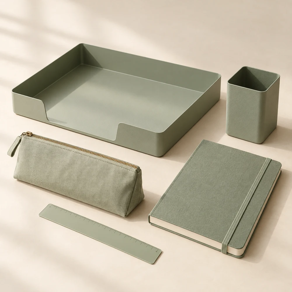 Soft Structure Desk Set in Sage