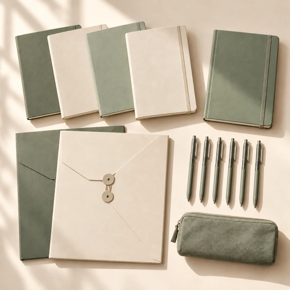 Sage Semester Stationery Set in Sage / Cream