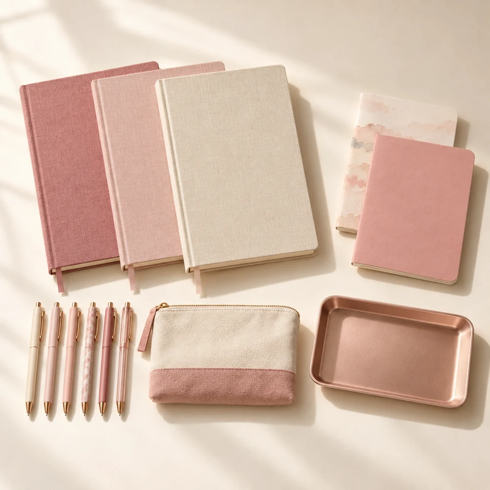 Poet’s Desk Writing Collection in Cream / Pink