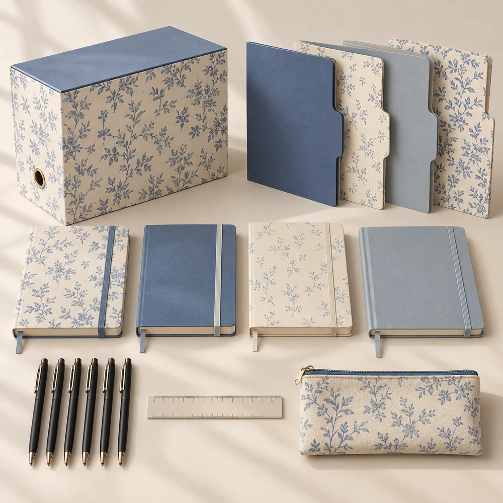 Everyday Scholar Stationery Collection in Blue / Cream